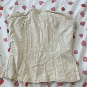 Beige Strapless Corset Top